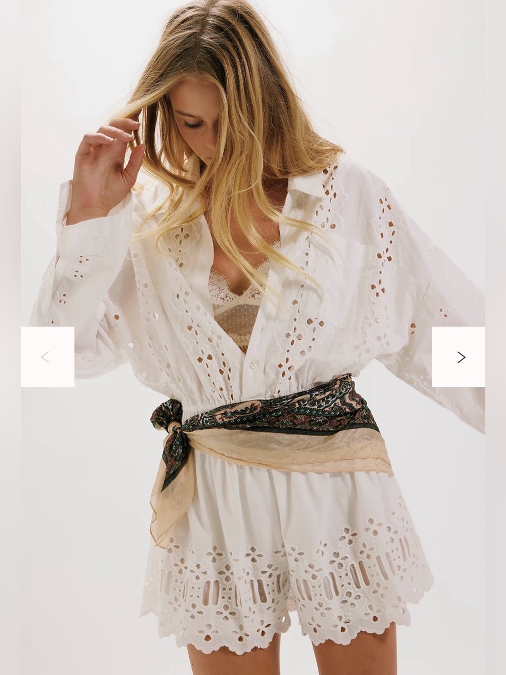 Free People Elana Romper Medium Color: Ivory NWT